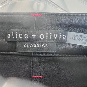 Alice + Olivia Black Straight Leg Jeans